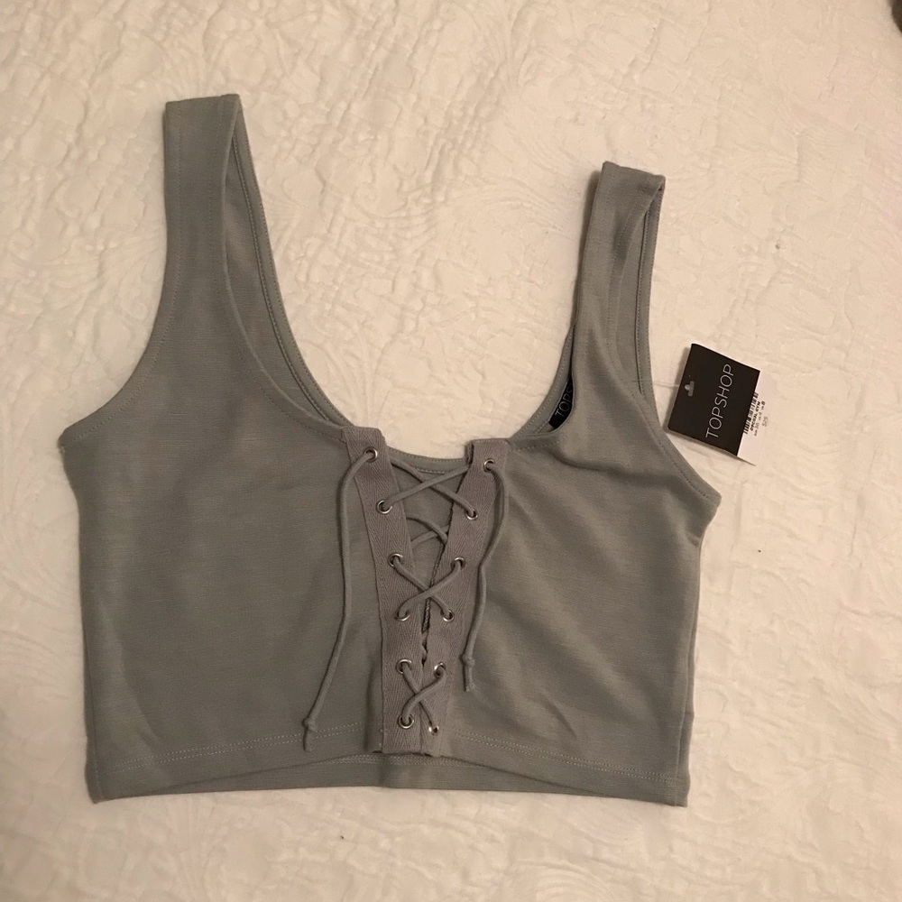 Lace-up crop top from Topshop